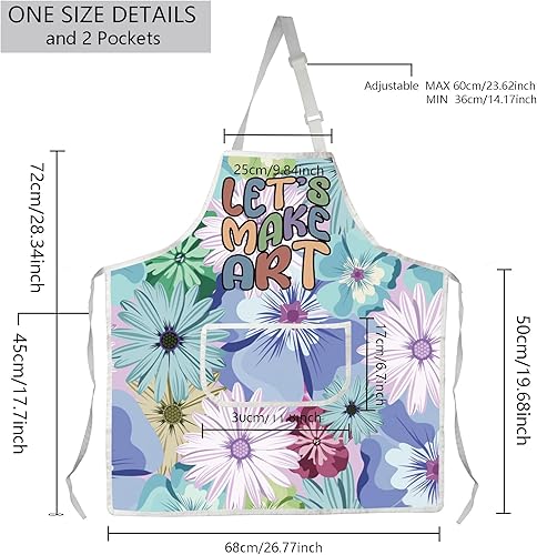 Miniatura 2 de MBMSO Delantal de artista de pintura con bolsillos, regalos para pintores, amantes del arte, regalo para profesores de arte, estudiantes, pintor,