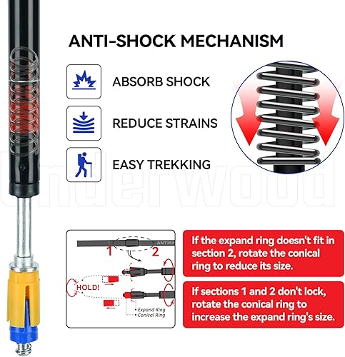 Miniatura 4 de Trekking Poles Collapsible Hiking Poles - 2 Pack Adjustable Aluminum Hiking Sticks, Lightweight Walking Sticks for Women, Men, Seniors, Kids,