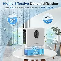 Vista 5 de Dehumidifier, 106 OZ Water Tank (1000 sq.ft) Dehumidifiers for Home, Quiet Dehumidifier for Bathroom Bedroom Basement RV with Timer Setting, Auto