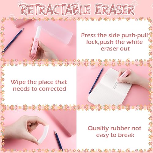 Miniatura 5 de Kogcmeetl Juego de 8 piezas de papelería de pata de gato kawaii, suministros escolares de oficina, incluye cinta de corrección de borrador,