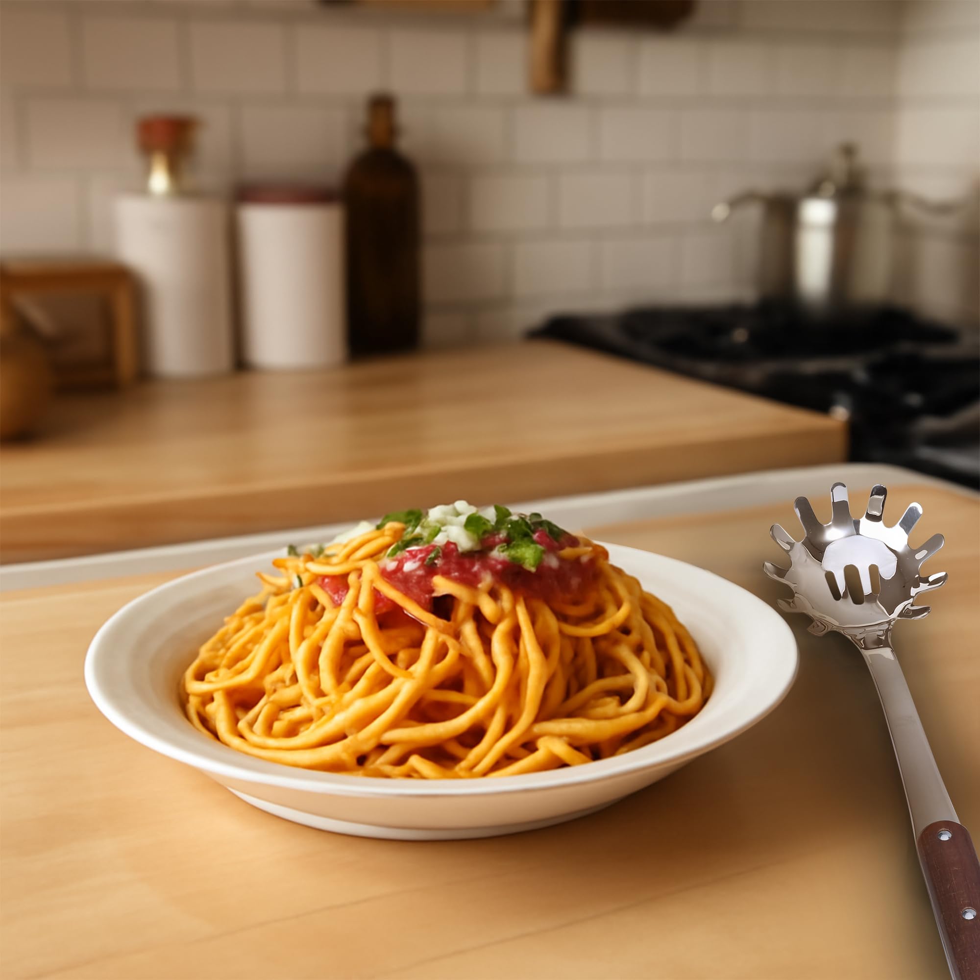 FJNATINH Ustensiles de cuisine en acier inoxydable poli miroir (Ustensiles de cuisine D, argent)