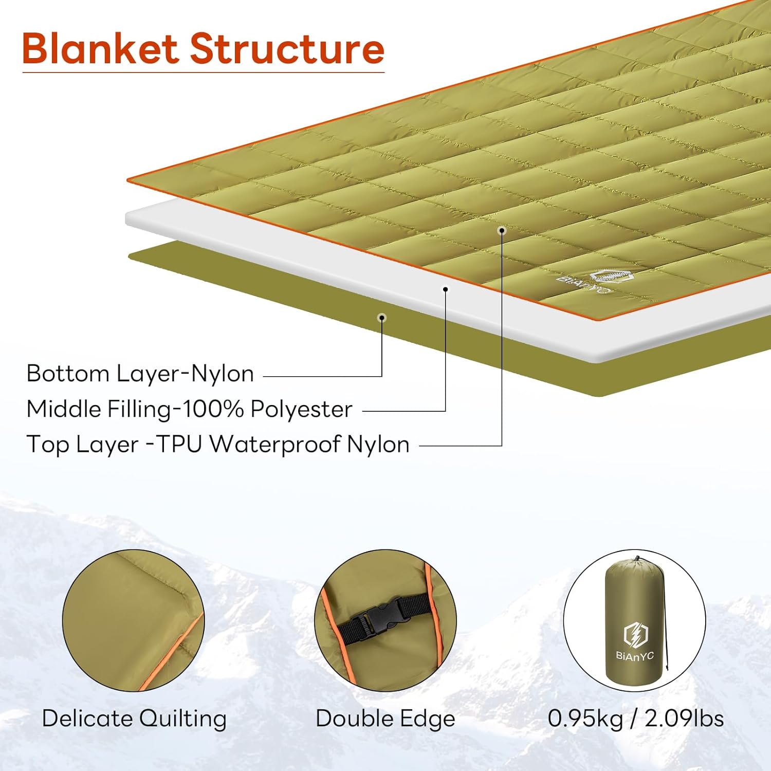 BiAnYC B2Jiu ブランケット 注文 ひざ掛け アウトドア キャンプ B2Jiu