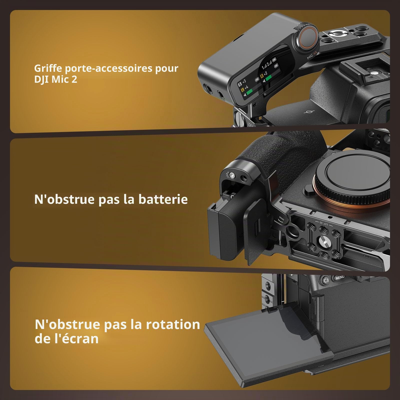 SMALLRIG A7 V Kit de Cage Advanced pour Sony Alpha 7 V/Alpha 7R V/Alpha 7 IV, avec Plaque de Dégagement Rapide pour Arca, avec Poignée Supérieure, Poignée Latérale et Serre-câble pour HDMI - 6026