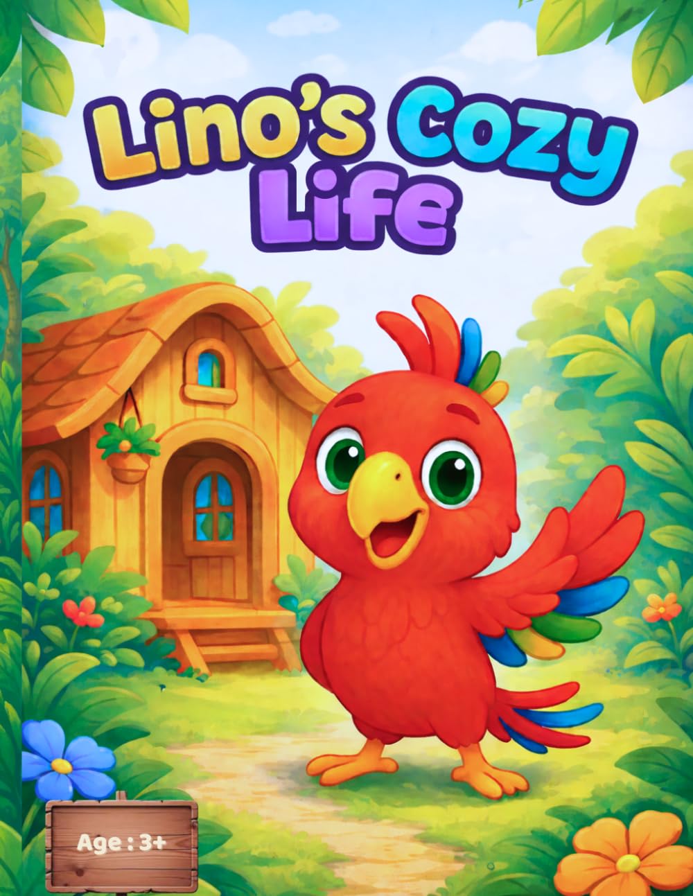 Lino's Cozy Life: A Fun Coloring Book for Kids Ages 3+ | Cute Parrot Adventures with Simple Big Illustrations