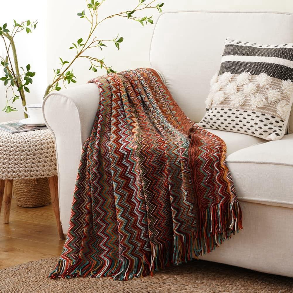 Easeon Überwurfdecke Aus Strick – Weiche Boho-Decke Für Couch & Bett, 129,5x160 Cm, Gemütliche Heimdekoration