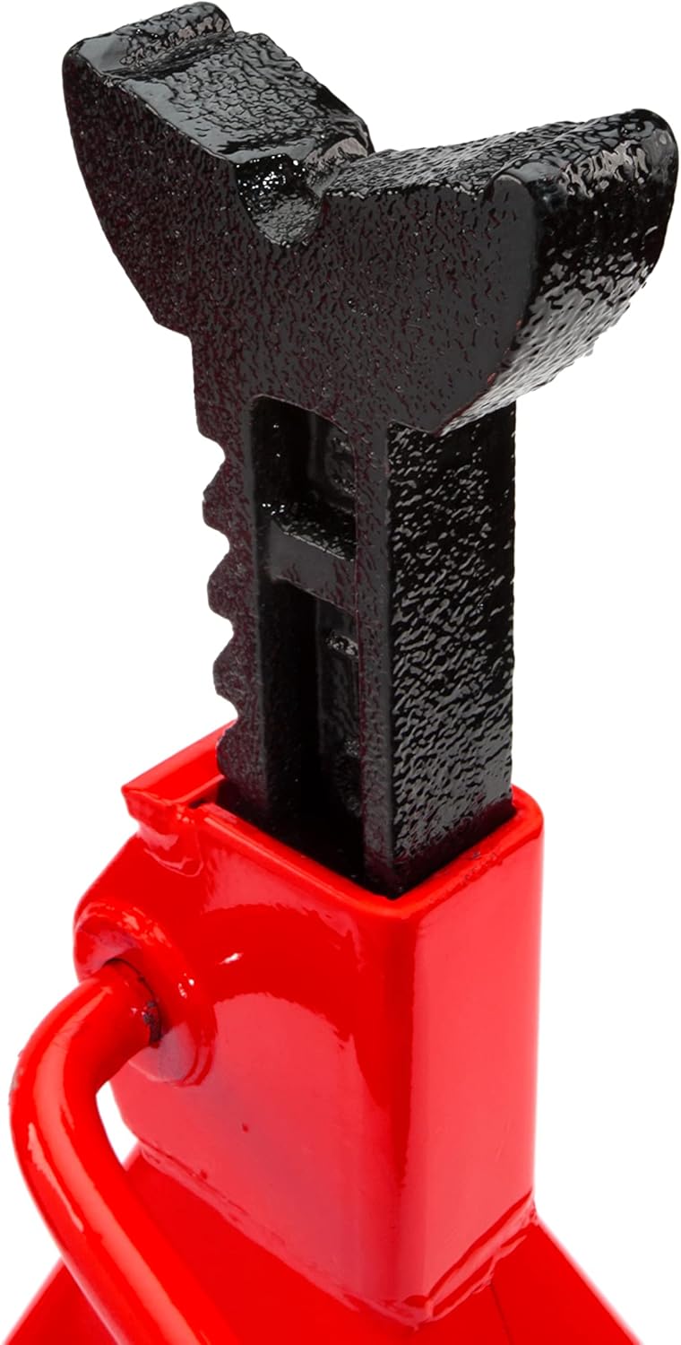 Steelman 4-Ton Capacity Automotive Jack Stands, Adjustable Height, Contoured Saddle, Heavy Duty Steel, Quick Adjustment, Counter-Weighted Pawl, 1 Pair