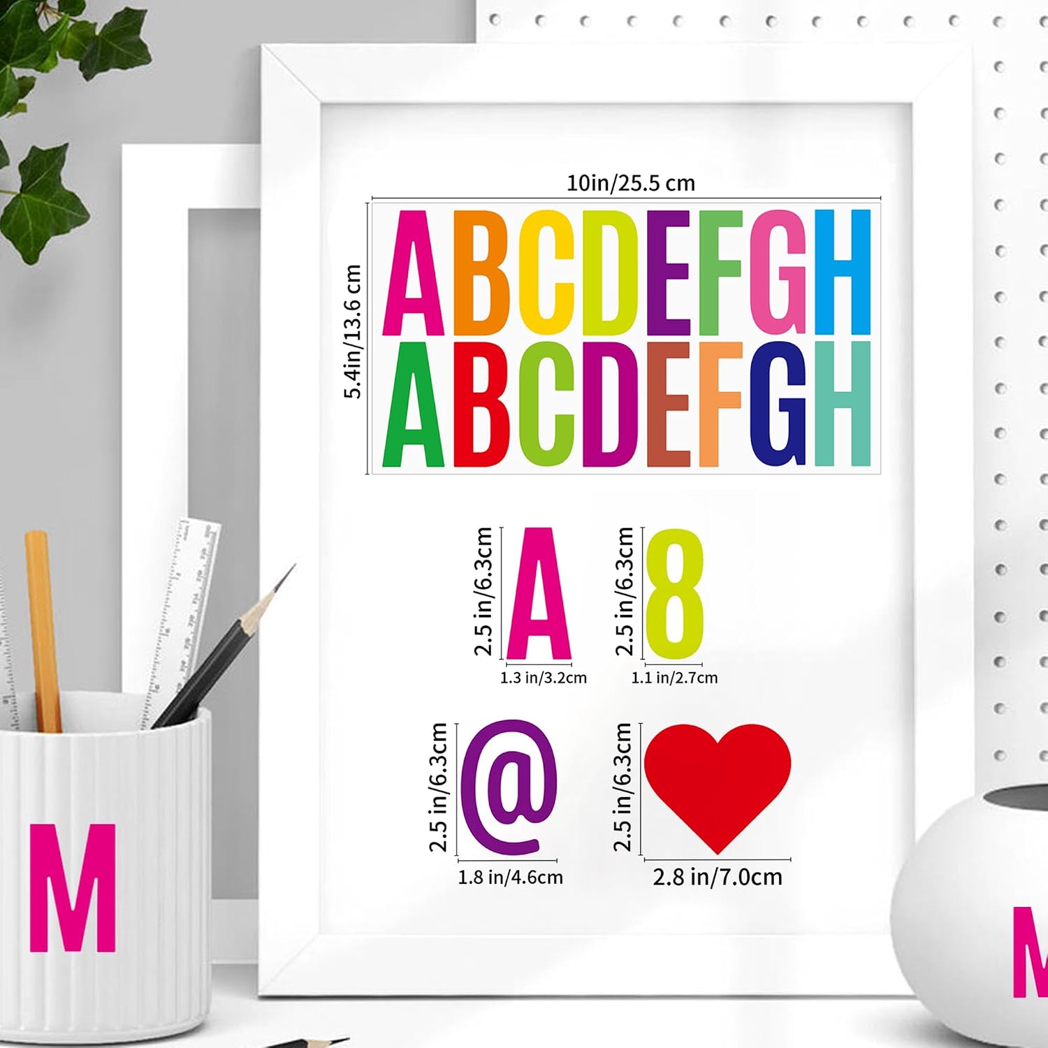 800 Pieces 48 Sheets Letter Stickers Large Alphabet Number Stickers 2.5 Inch Self Adhesive Waterproof Vinyl Letters Stickers for Bulletin Board Poster Mailbox Classroom Home Business Decor,Colorful