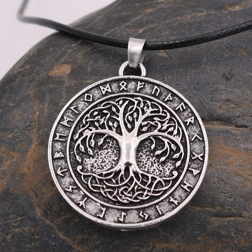 Tree of Life Pendant Necklace for Men Women, Family Tree Jewelry Celtic Knot World Tree Necklace Nordic Myth Necklace, 60cm Chain Tree of Life Charm Christmas Jewelry Gift for Women Men Mom - Image 3