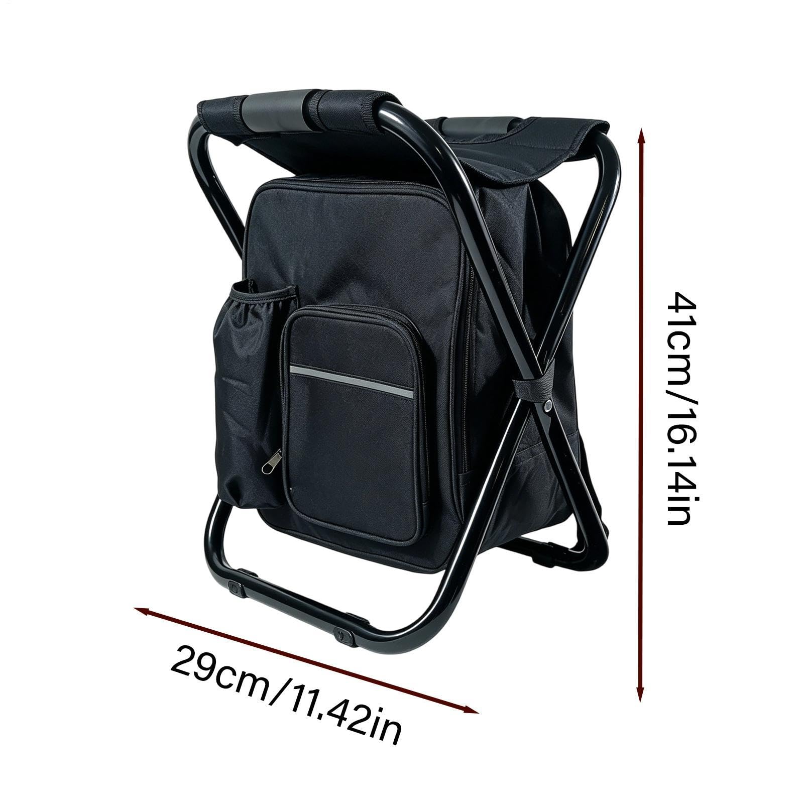 Sedia A Zaino Pieghevole Portatile ed Ergonomico con Borsa Termica e | Sedie A Zaino Per Campeggio, Pesca, Barbecue, Manifestazioni Sportive, Viaggi Ed Esplorazione Outdoor