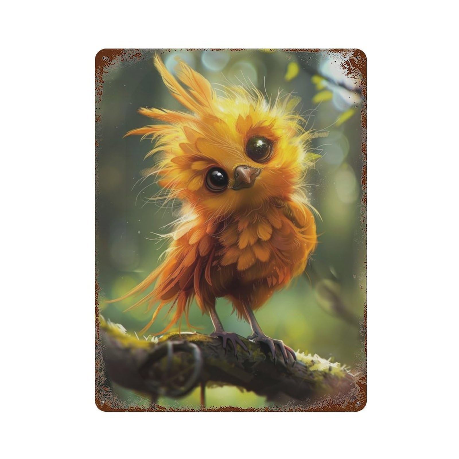 Retro Metal Sign with Phoenix Chick Design 15.7"x11.8", for Living Room, Hallway And Home Decor, Vintage Wall Decor