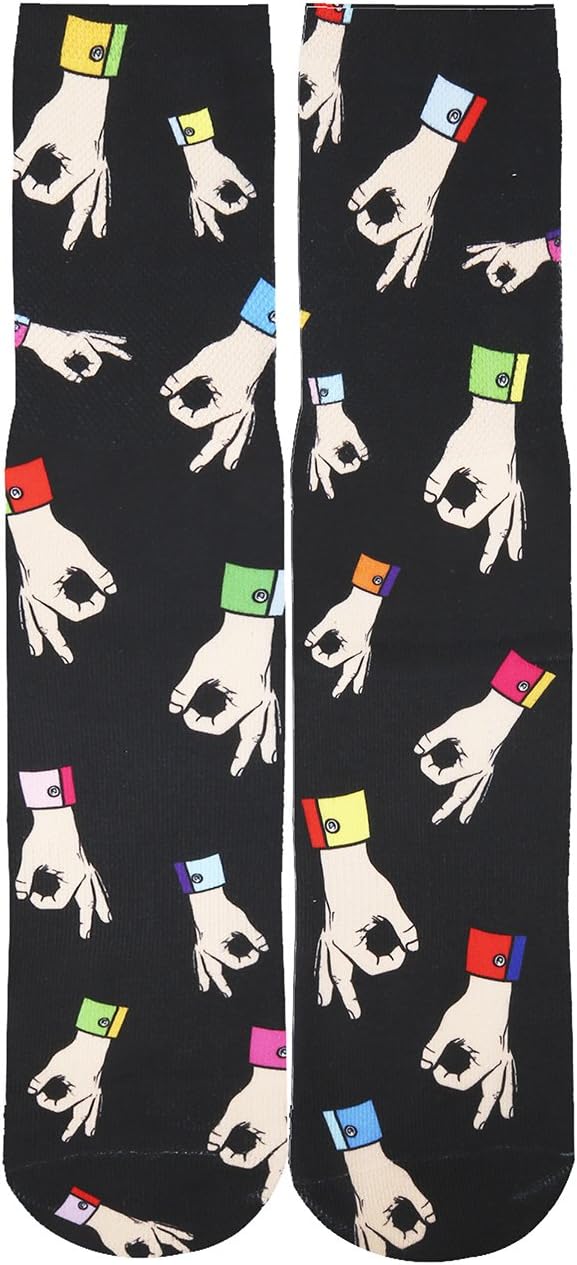Mens Funny Crazy Color 3D Skull Pattern Athletic Basketball Sports Crew Tube Socks