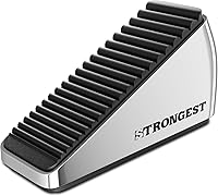 Vista 16 de Strongest Home Cuña de tope de puerta resistente (2 piezas negras), tope de puerta de goma antideslizante y metal para puertas pesadas, funciona