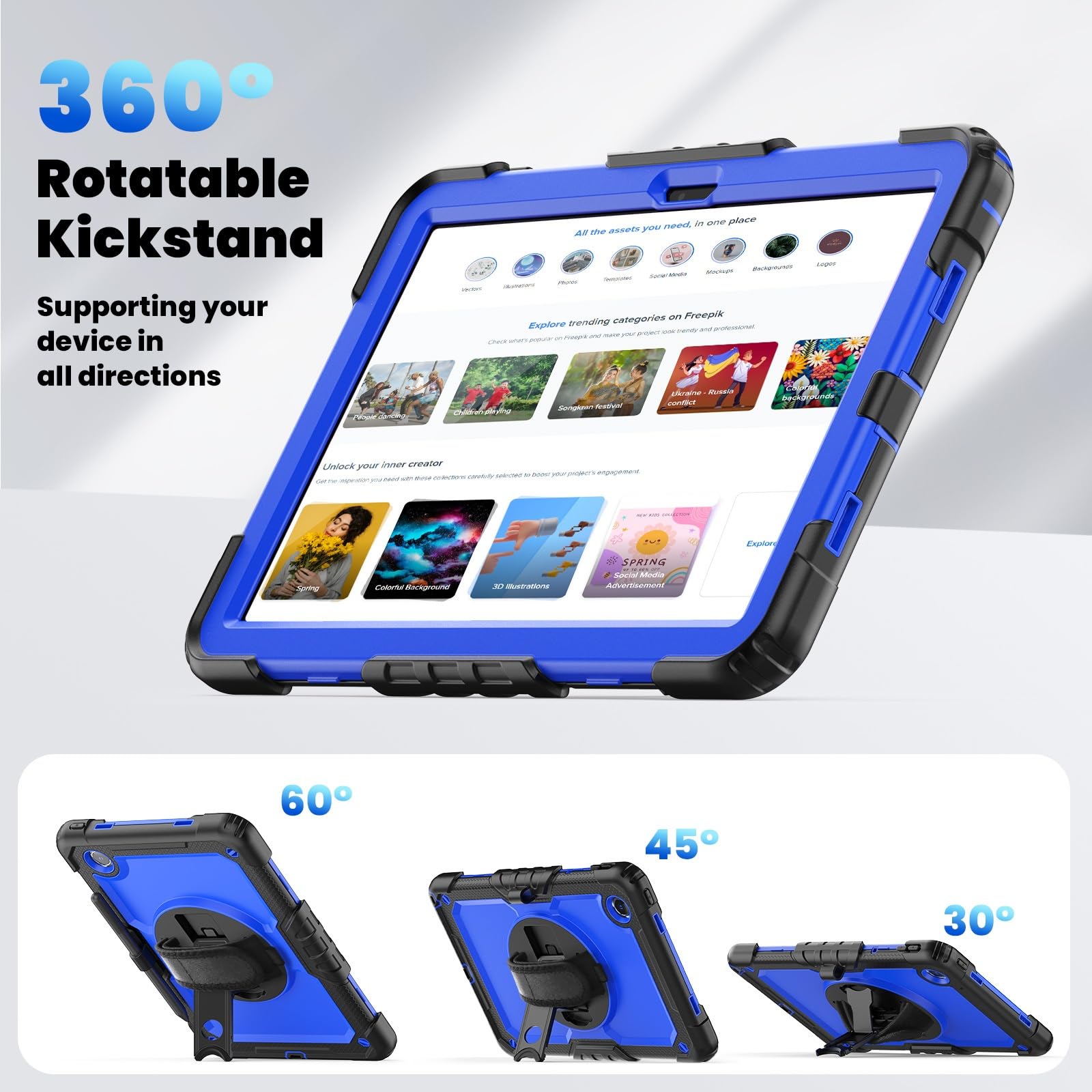 Custodia protettiva per tablet PC compatibile con Lenovo Tab M11 TB-330FU/Lenovo Xiaoxin Pad 2024 TB-331FC Custodia in TPU resistente e antiurto, custodia protettiva W Protezione dello schermo 380
