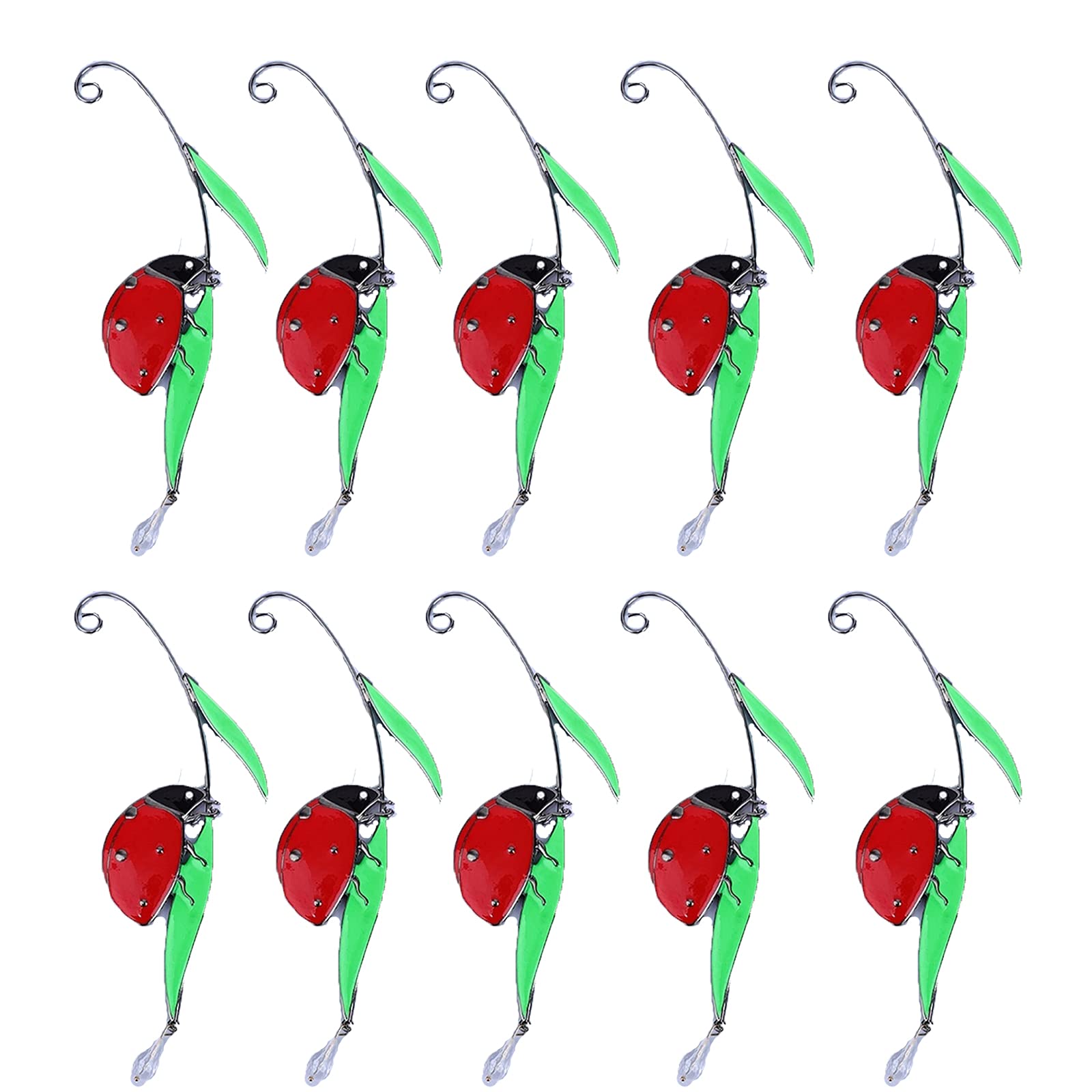 Stained Ladybug Window Hanging Suncatcher, Ladybug Stained Glass Window Hanging Kitchen Window Garden Decorative 10PCS-image-36
