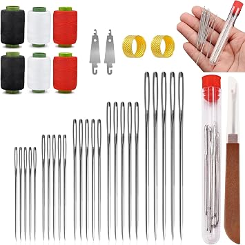 37PCS Sewing Tool Set, Needles Thread Hand Repair Tools, Portable DIY Hand Made Craft Set, Sewing Working Kit for Beginners, Professional DIY Lovers 1SET