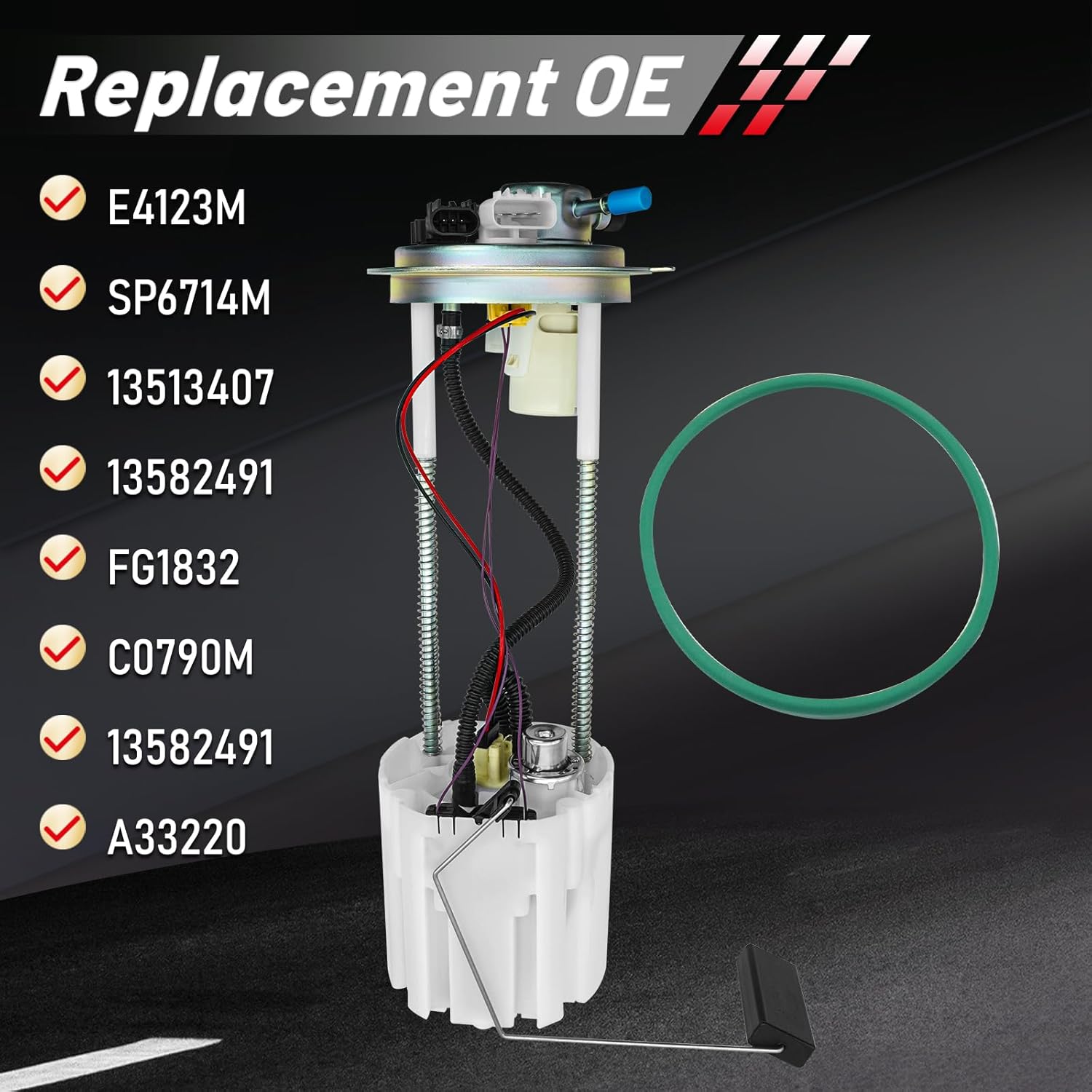 E4123M 13513407 Electric Fuel Pump Module Assembly for Chevrolet Silverado 1500 GMC Sierra 1500 2014 2015 2016 2017 2018 4.3L 5.3L 6.2L V6 V8