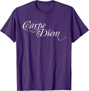 Carpe Diem Seize the Day White Calligraphy Novelty T Shirt T-Shirt