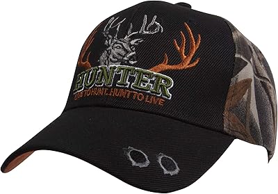 TOP HEADWEAR Outdoor Live to Hunt, Hunt to Live Baseball Hat, Black/Camo