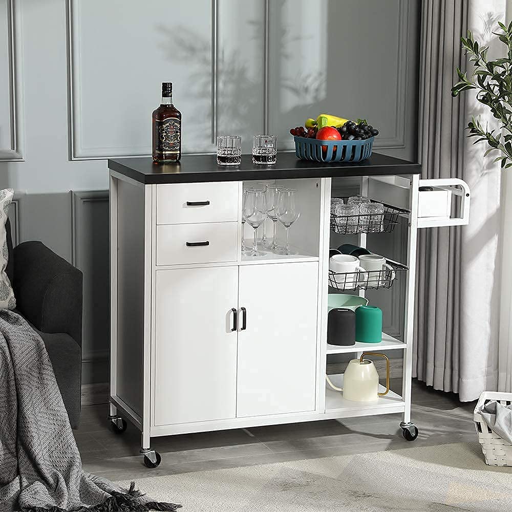 Hasuit Kitchen Island Cart on Wheels, Rolling Kitchen Island with