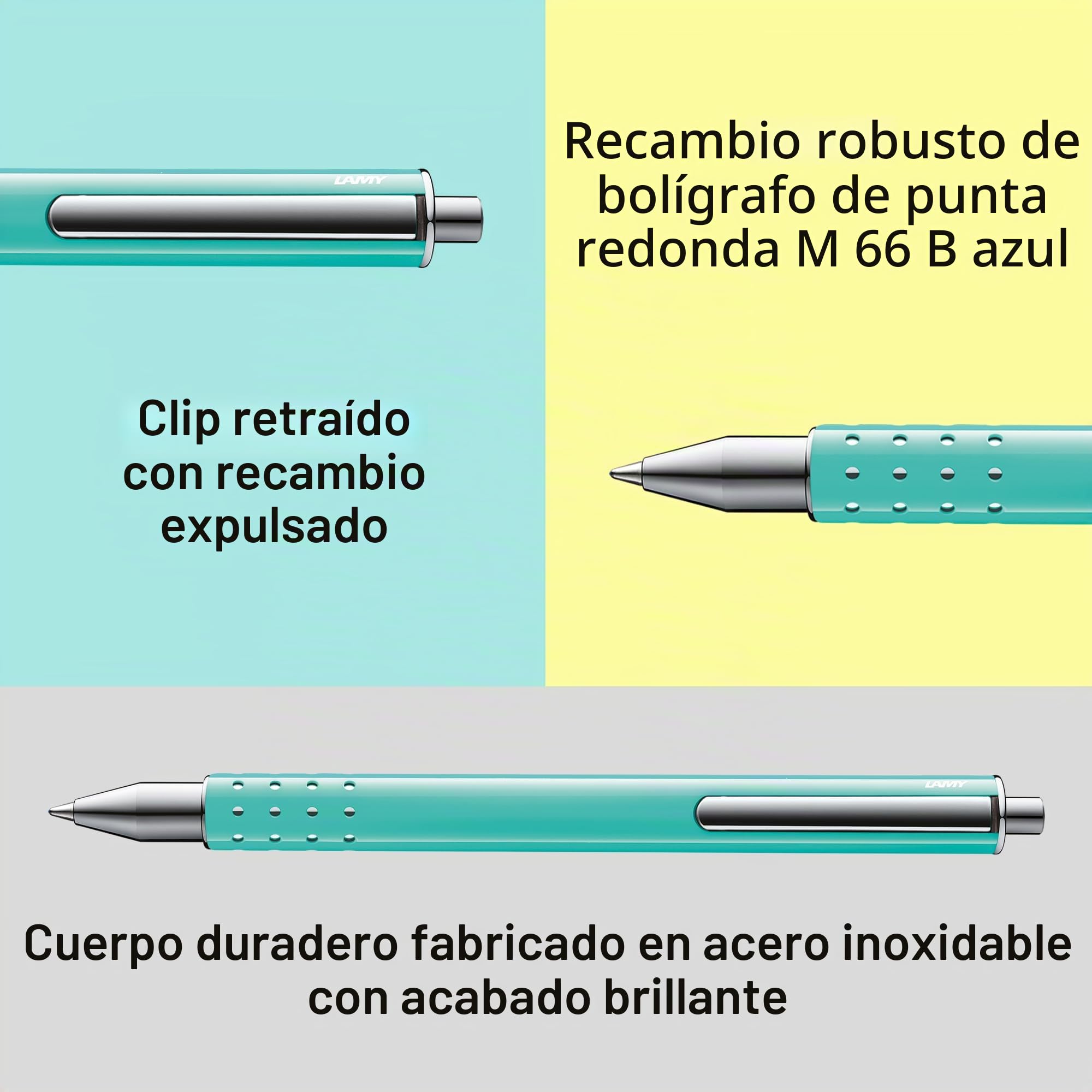 Lamy swift lagoon edición especial roller - set de regalo romántico con roller y estuche de cuero genuino - cuerpo de metal - ancho de línea B - incl. recambio roller M 66 B blue