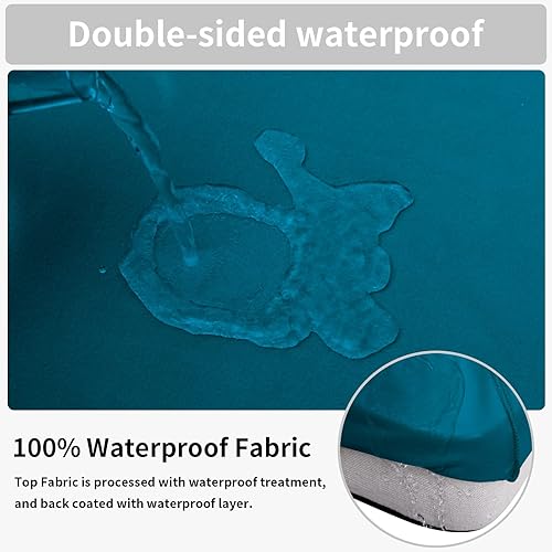 Miniatura 3 de Easy-Going Funda de cojín 100% impermeable para asiento de sofá, protector elástico de muebles, para niños, mascotas, cojín de sofá, azul pavo real