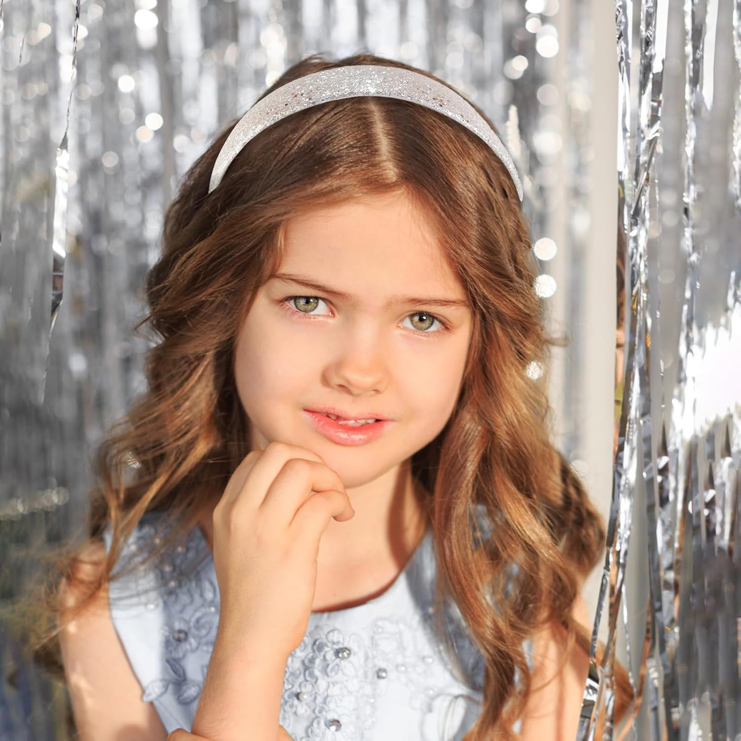 Fasce Per Capelli Bambina Con Paillettes Brillanti - Set Da 5 Pezzi Con Corona, Per Feste, Carnevale E Uso Quotidiano, Colori Assortiti - 2