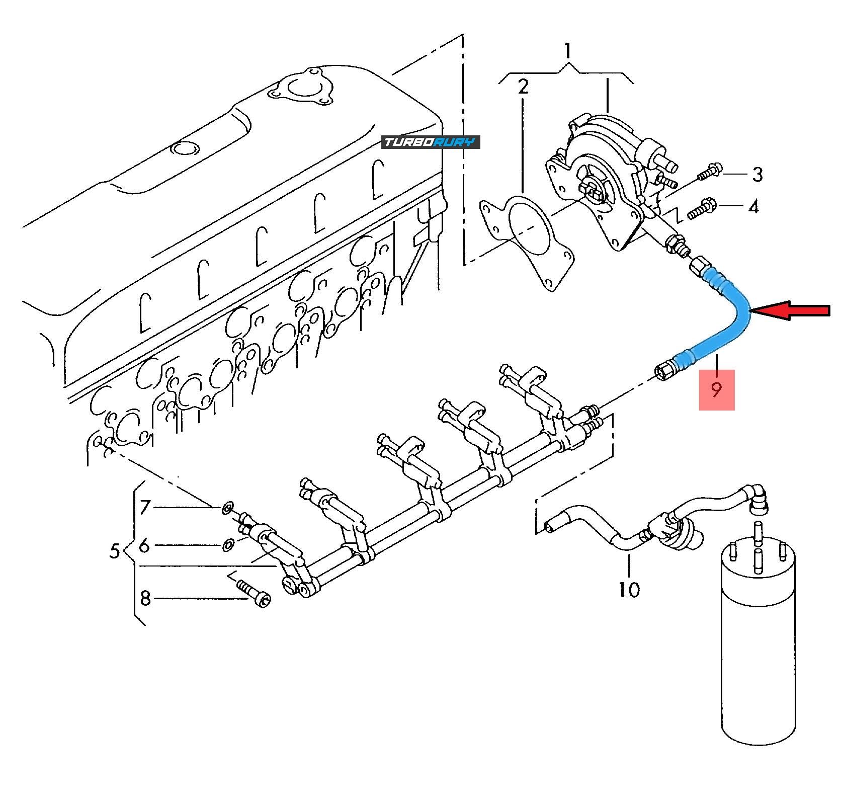 Reemplazo del tubo de llenado de combustible - Compatible con VW CALIFORNIA T5 y Compatible con VW MULTIVAN V, Compatible con VW TRANSPORTER V - Número OE 070127511C, 070127511B, 070127511A