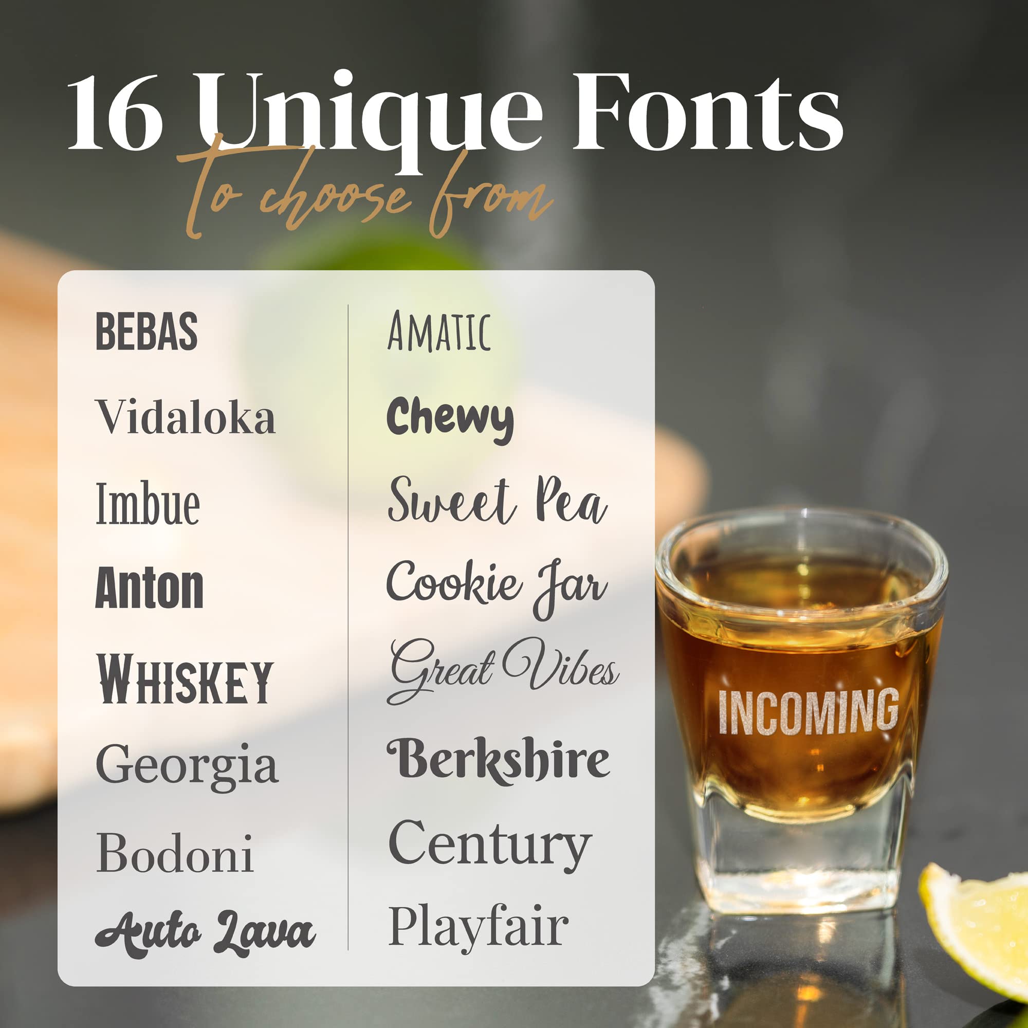 Custom Text Shot Glass - Engraved Personalized Shot Glasses For Weddings, Birthdays, Groomsmen and Party Favors - Unique Shot Glasses, Square Shot Glass Party Favors (6 Pack-2oz Square Shot)