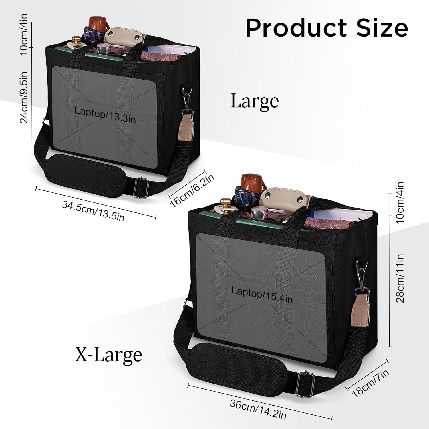 Canvas Tote Bag with Multi Pockets Crossbody Tote Bag for Women Bible Handbag Everything Tote Bags with Compartments - Image 6