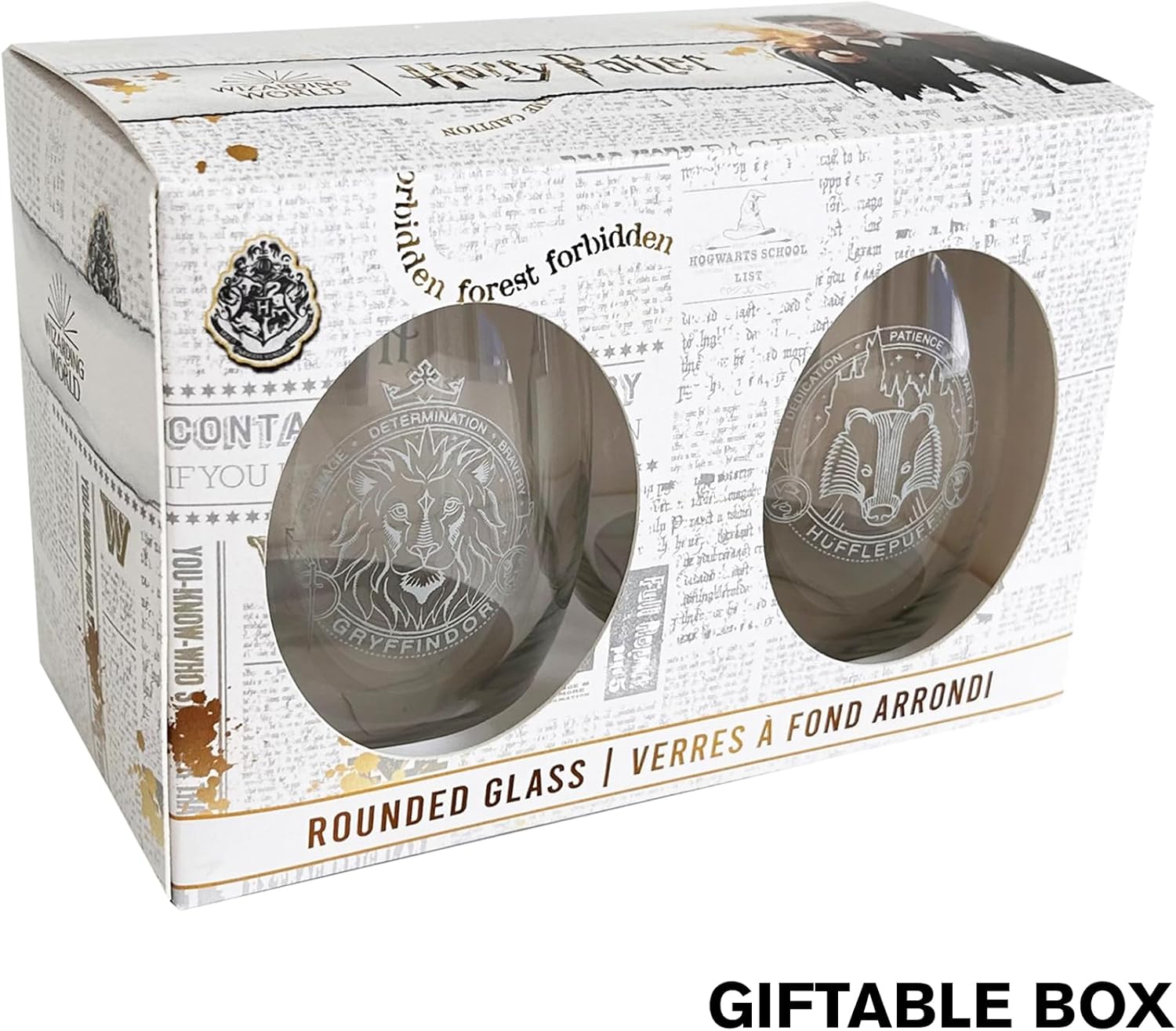 Katalyst Harry Potter Stemless Wine Glasses Gryffindor and Hufflepuff 17 Oz - 2 Pack