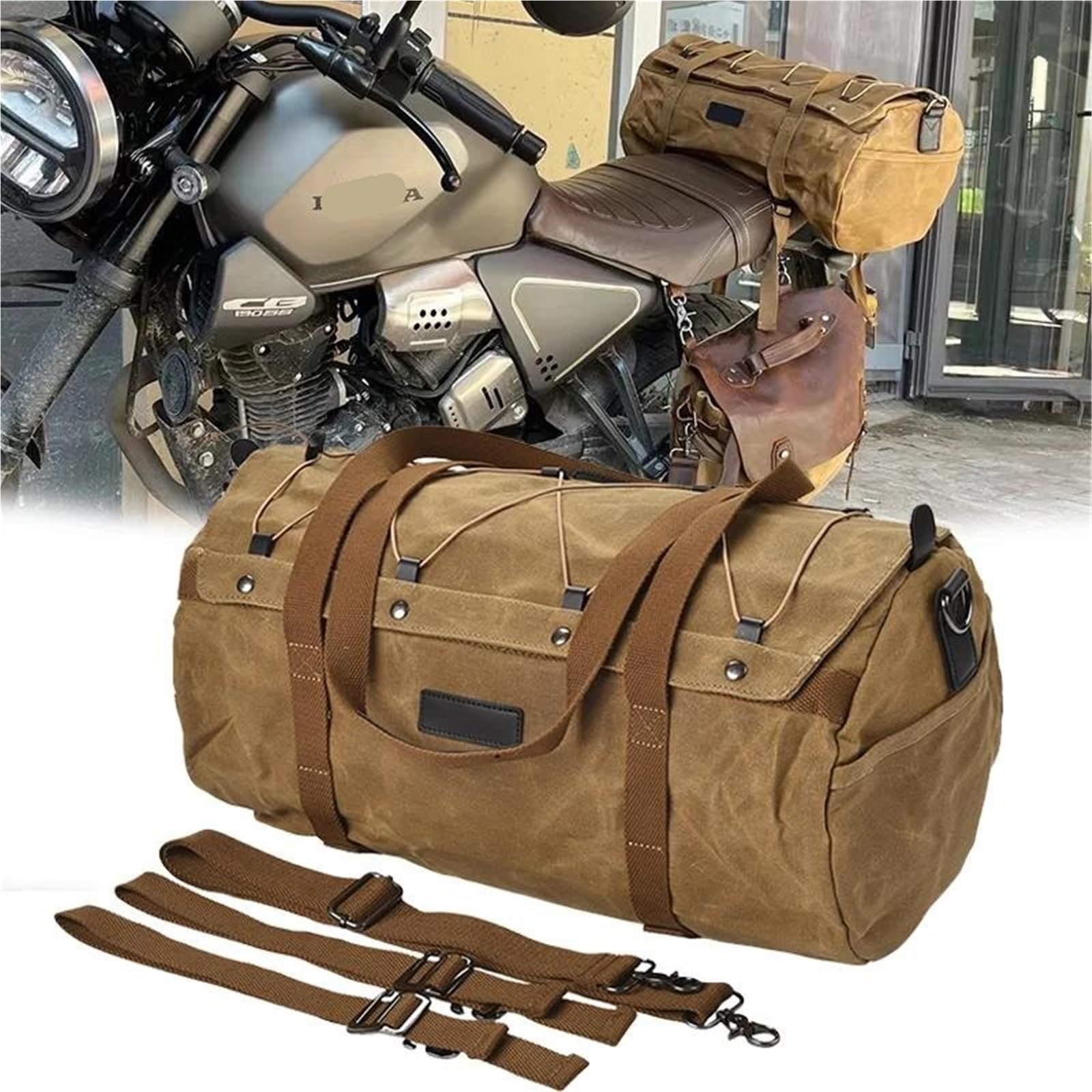 Moto Selle Bagagli Portabagagli Borsa Da Viaggio Portaoggetti Per Moto,(Black)