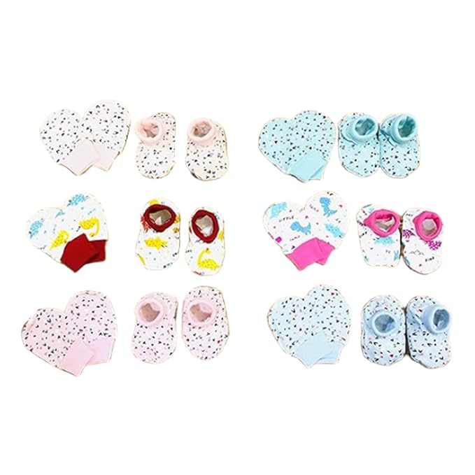 Infantbond Baby 6 Pairs of Mittens & 6 Pairs of Socks(Total Items:12)(0-3 Months)