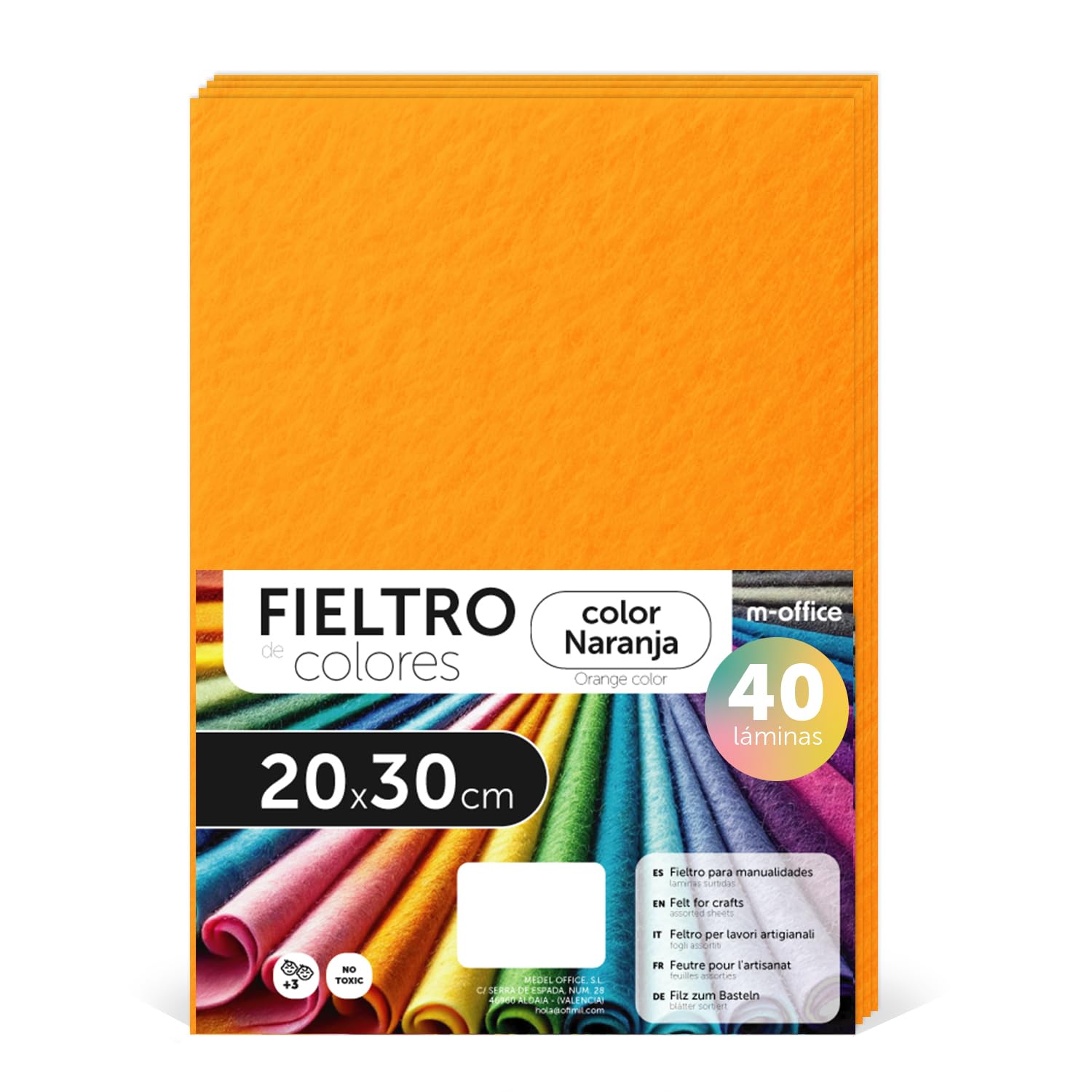 Fieltro para Manualidades, Fieltro de Colores, Suave y Flexible, Material para Costura, Telas Patchwork, Ideal para proyectos DIY, artesanía o decoración, 20x30cm - m-office (rojo, 10 uds) — view 68