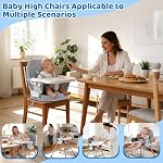 Chaise haute bébé, Chaises hautes pour bébés et tout-petits, Siège à manger portable avec plateau alimentaire réglable & repose-pieds, chaise d'alimentation pour bébé compacte, chaise haute pour les enfants 2 Bébés bib, 5-Point Harnais, facile à nettoyer