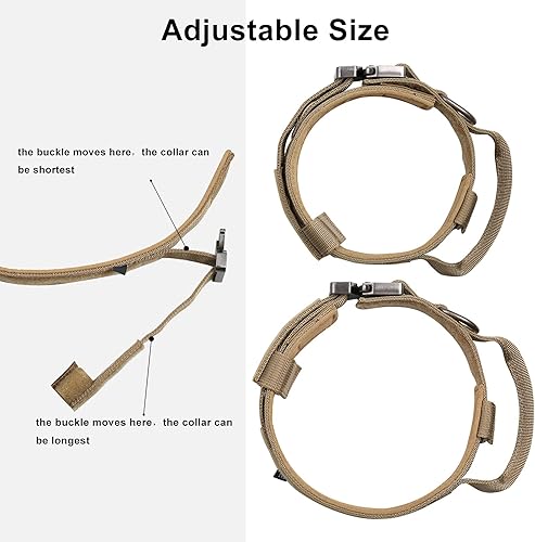 Miniatura 3 de DAGANXI - Collar táctico para perro, collar ajustable de nailon para adiestramiento con asa de control y hebilla, para perros medianos y grandes,