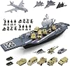 RedCrab Aircraft Carrier Playset, Battleships Model Toys, includes Airplanes, Helicopter, Trucks, Action Figures Kit Cool Toys for Boys Girls Ages 3 4 5 6