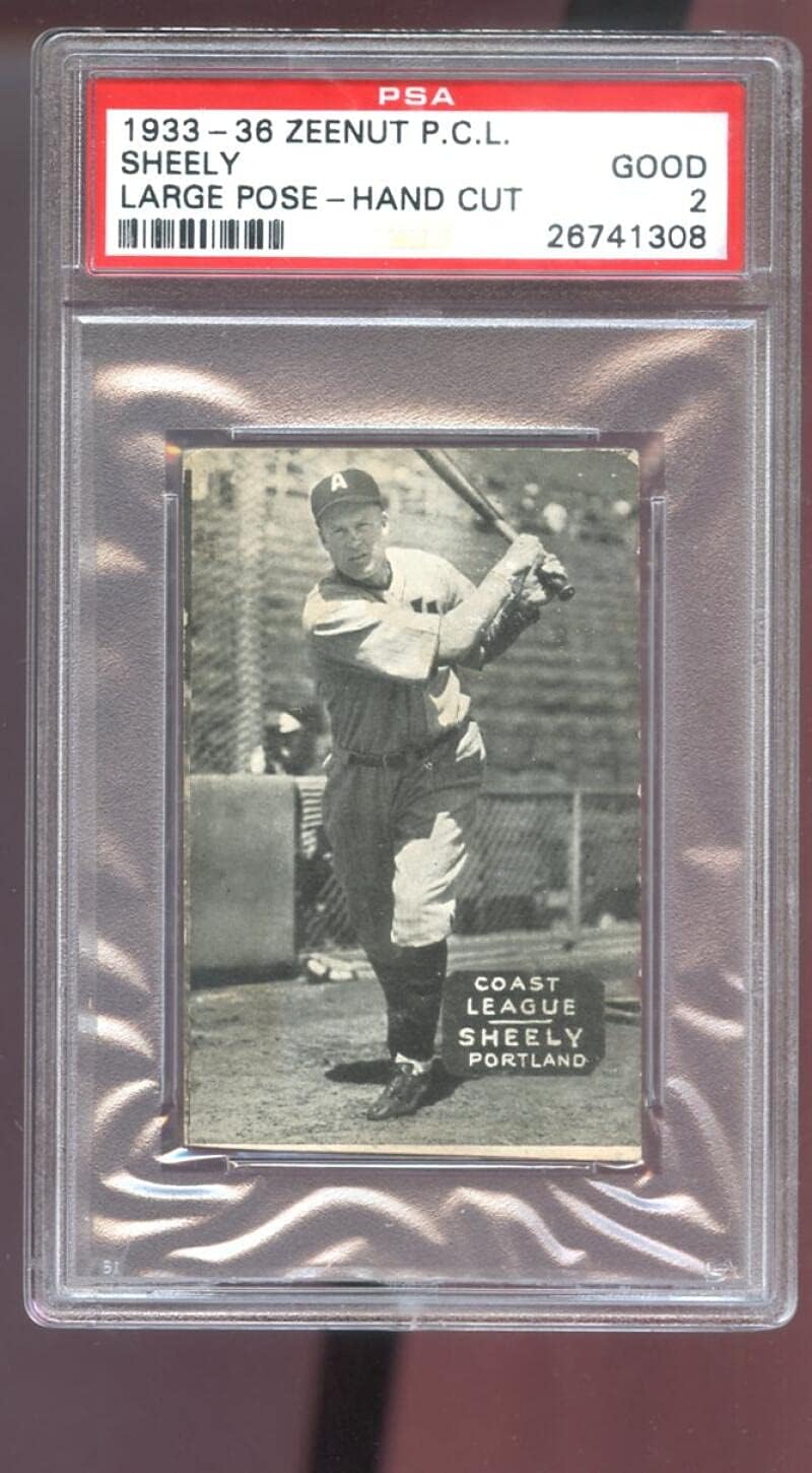 1933 1936 Zeenut Earl Sheely PSA 2 Graded Baseball Card Pacific Coast League PCL P.C.L. 1934 1935 Portland Beavers