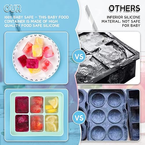 Miniatura 3 de STARBRILLIANT Bandeja para cubitos de hielo, moldes grandes de silicona de fácil liberación con tapas extraíbles, perfecta para bebidas frías,