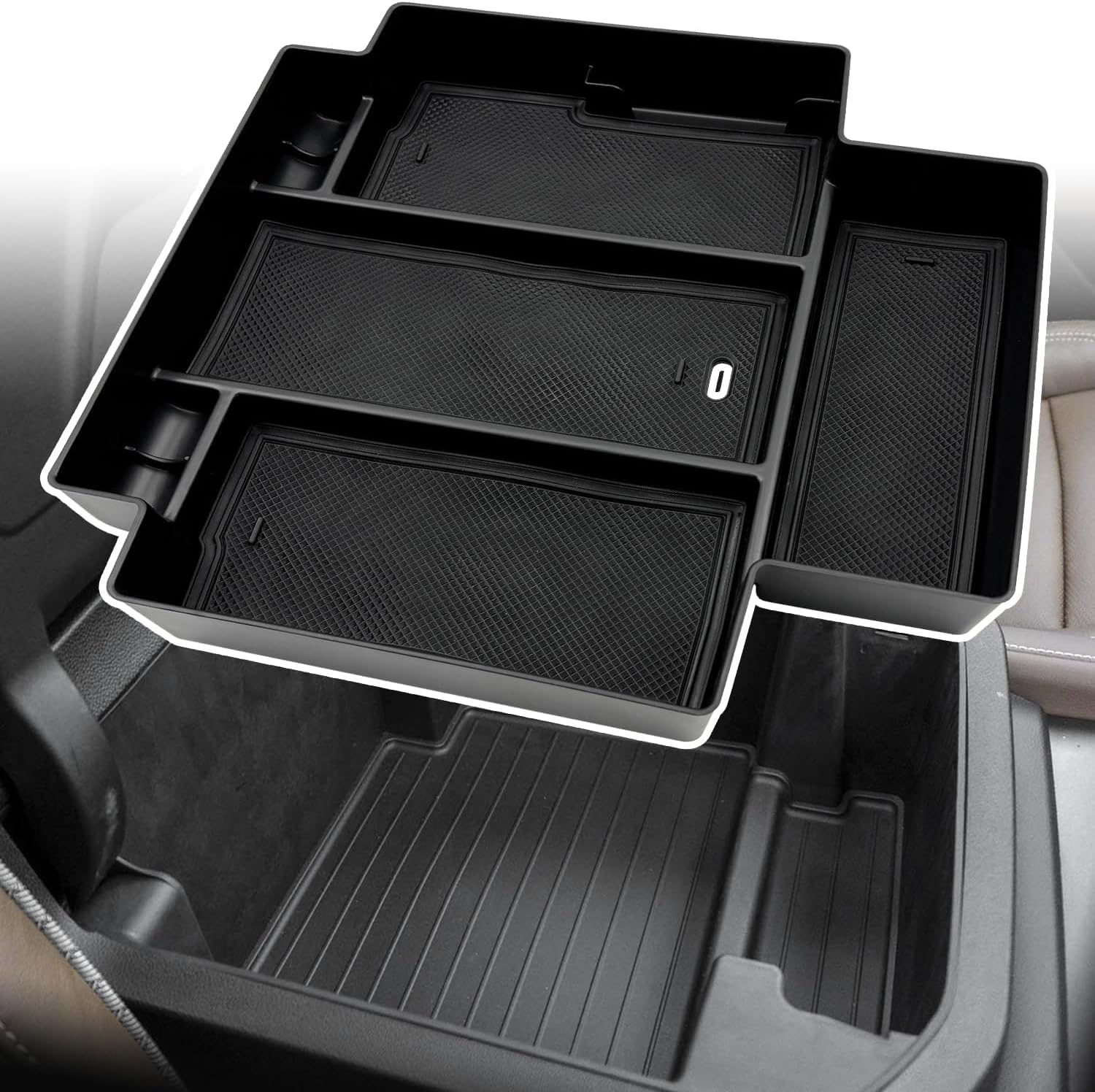 Console Console Organizer Storage Tray Accessories fits for 2024 2023 2022 2021 GMC Yukon Chevy Tahoe Suburban Only Fit for Power Sliding Console