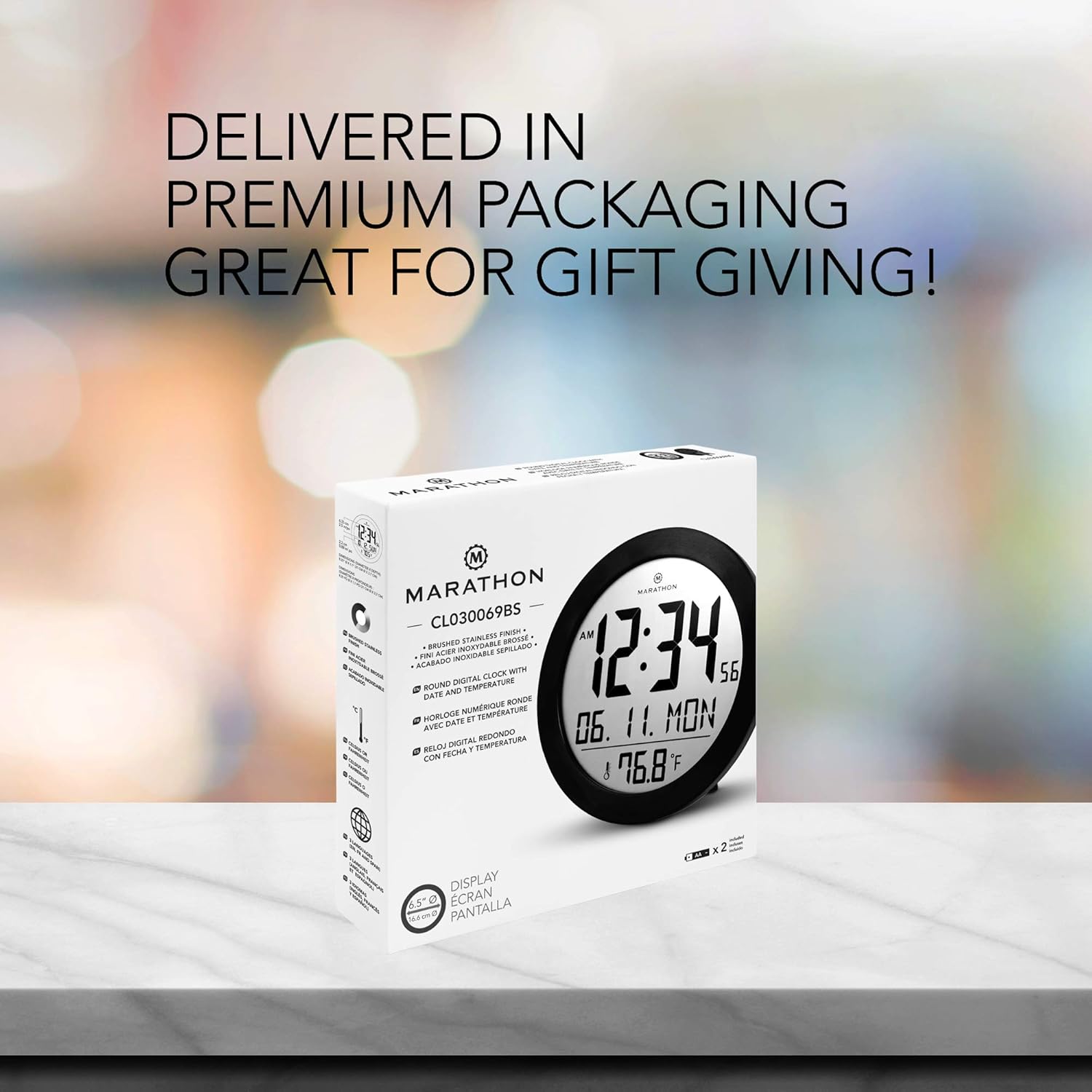 Bеѕt Prоmо MARATHON 25.5 cm Digital Wall Clock with Date & Indoor Temperature