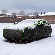 Car Cover for Snow for Toyota Highlander Outdoor Car Cover Waterproof All Weather Wind Dust Frost Sun Protection Car Tarp Full Garage for All Seasons with Door ZipperColorBlack