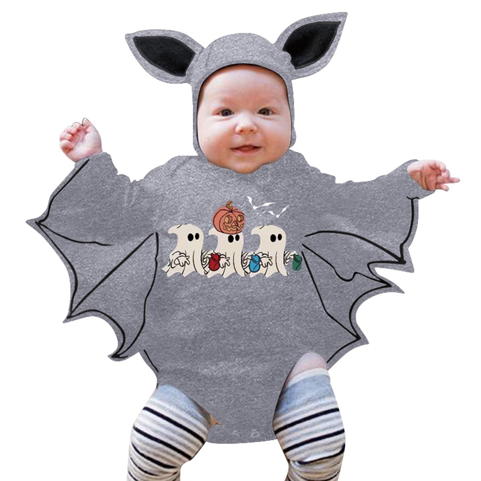 Baby Bat Costume Newbom Halloween Costume Romper with Hat 0-24 Months