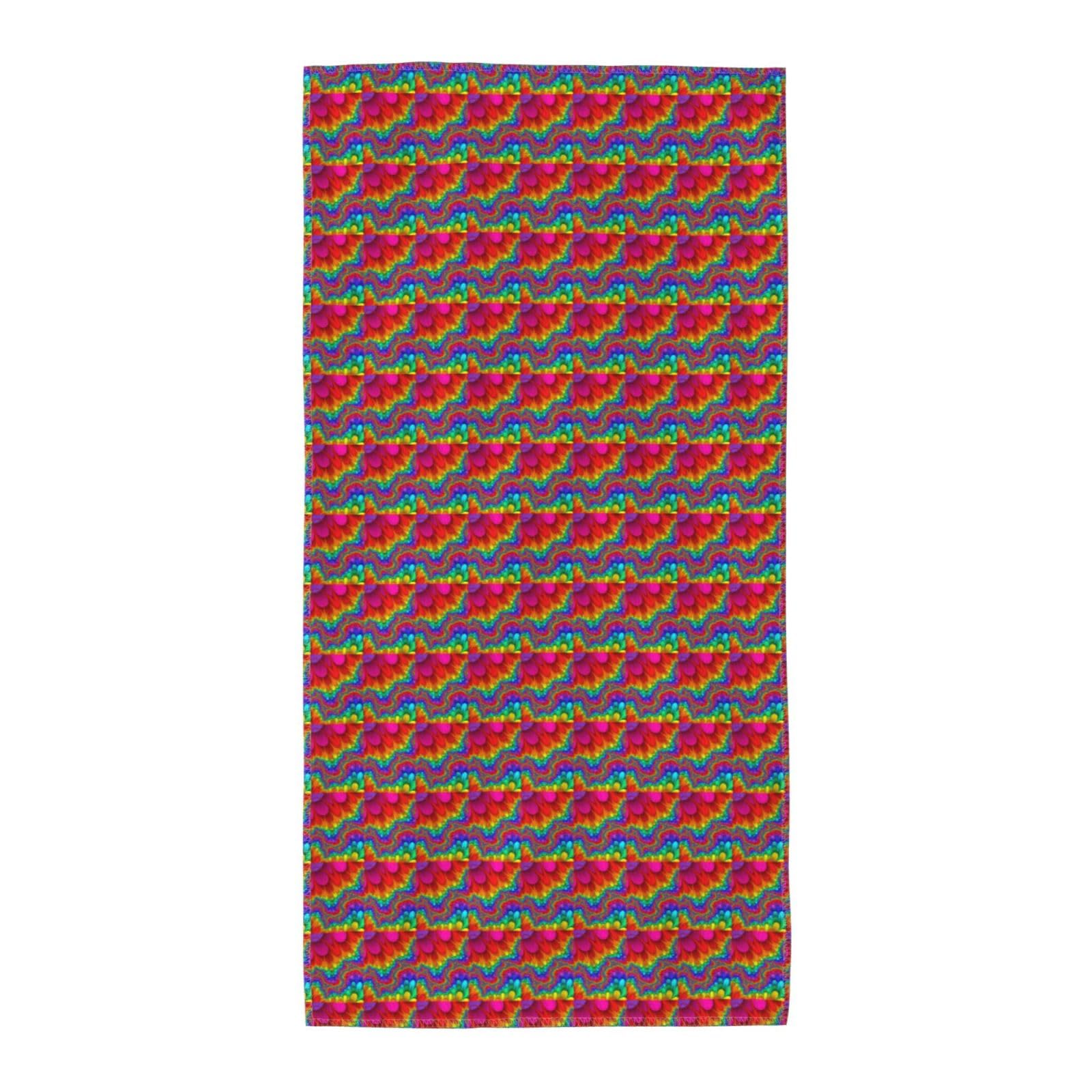 JBJGKHLP Rainbow Tie Dye-Red Print Adults Extra Long Beach Towel Soft Absorbent Quick-Dry Gym Swimming Running Yoga