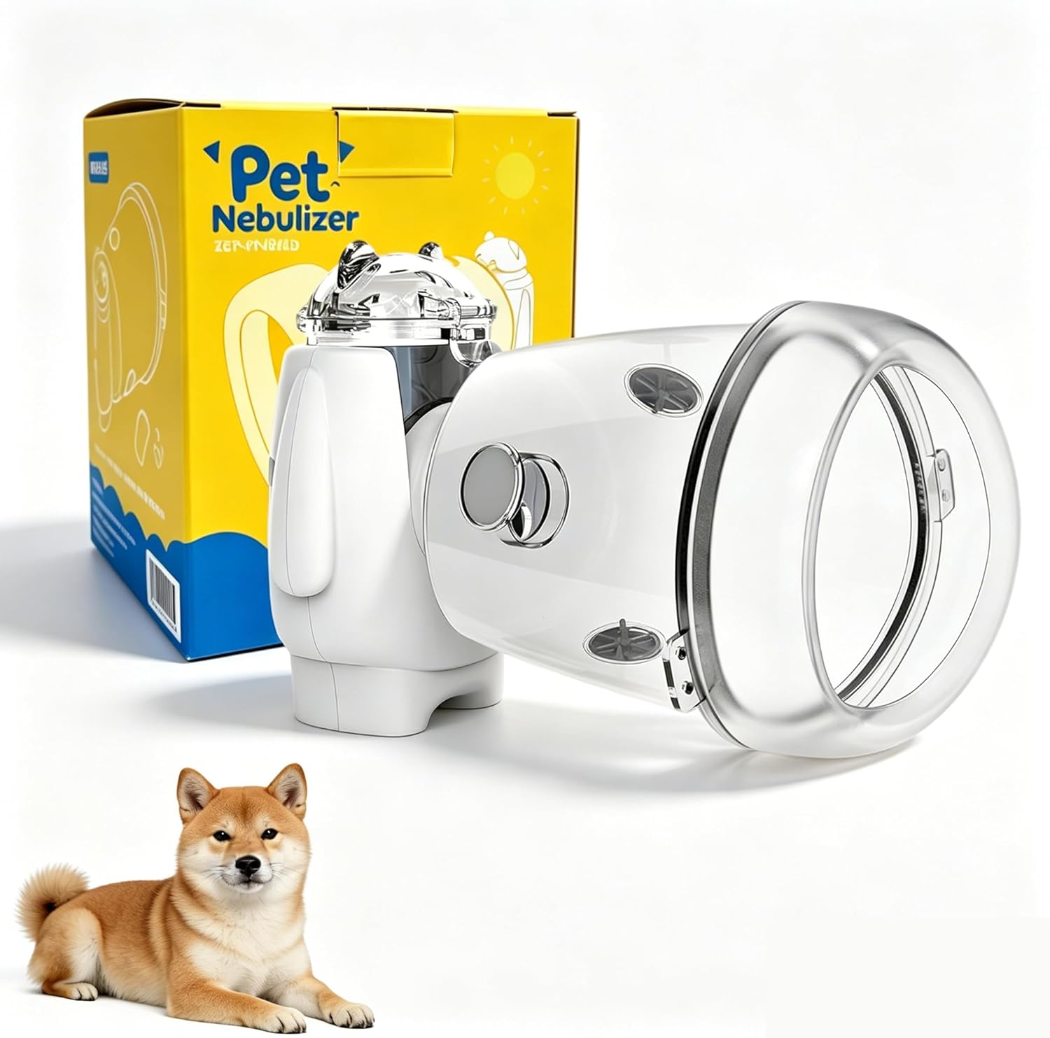 Pet Nebulizer for Dogs, Dog Nebulizer and Inhaler Mask for Dog, Low Noise and Light Weight, Suitable for Medium-Sized Dogs M