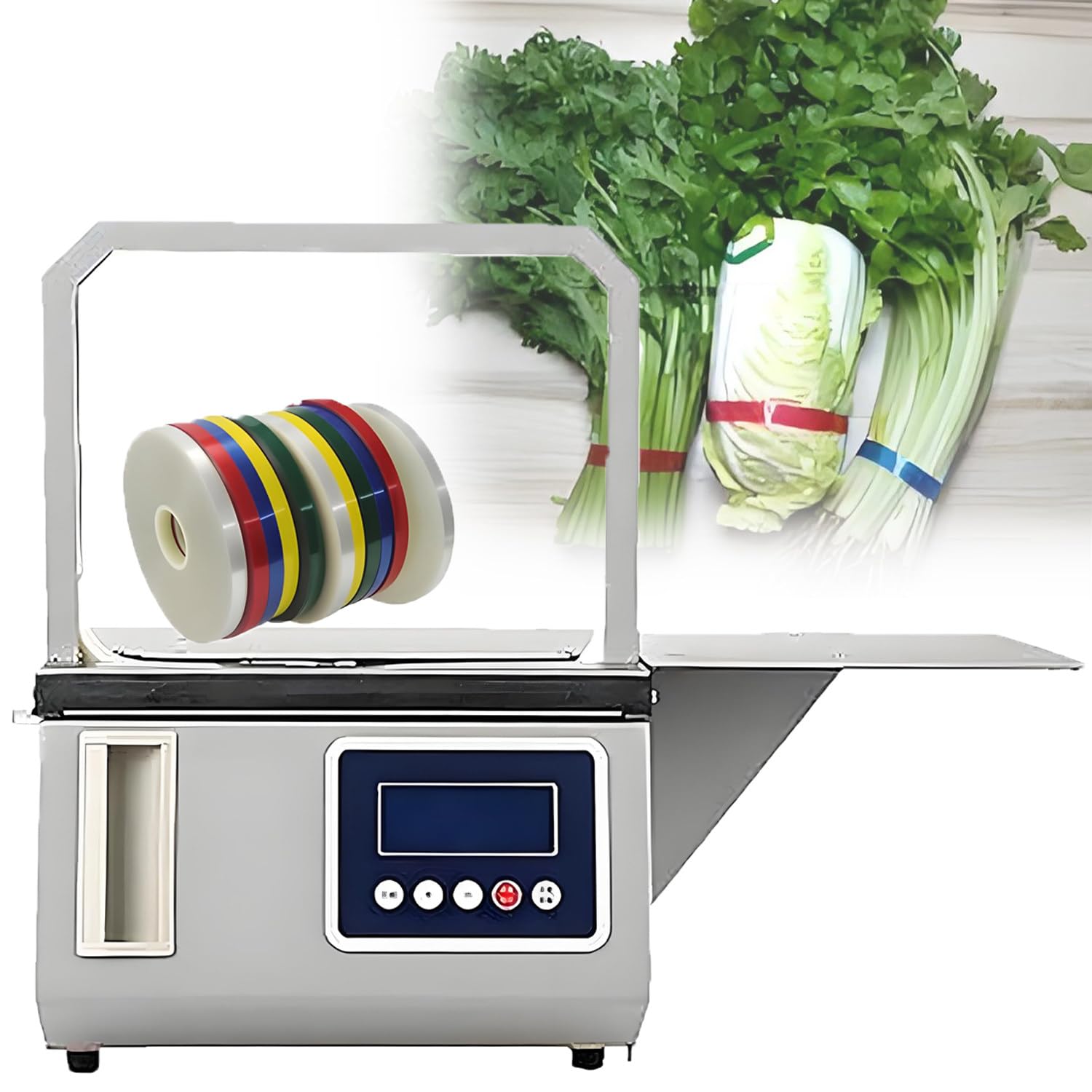 Reggiatrice automatica – Apparecchiatura da tavolo con induzione fotoelettrica per fasciatura rapida in 1,5 secondi, ideale per supermercati, ristoranti e uffici