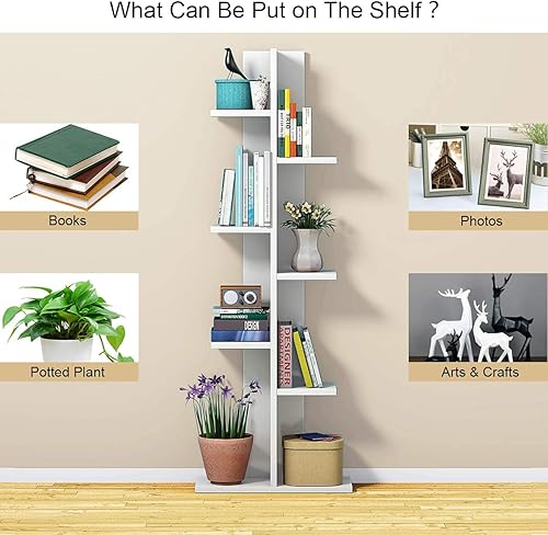 Miniatura 7 de Giantex Estantería de 7 niveles, estante de almacenamiento multiusos que ahorra espacio, estante de madera para libros, fotos, obras de arte,