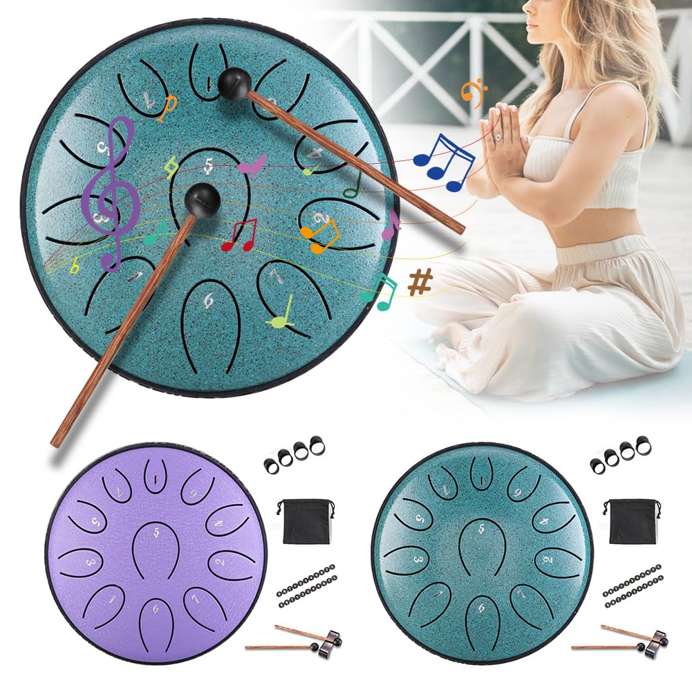 SEAFRONT Rain Drum 6 Inch Carbon Steel Tongue Drum 11 Tone Handpan SEAFRONT Rain Drum 6 Inch Carbon Steel Tongue Drum 11 Tone Handpan