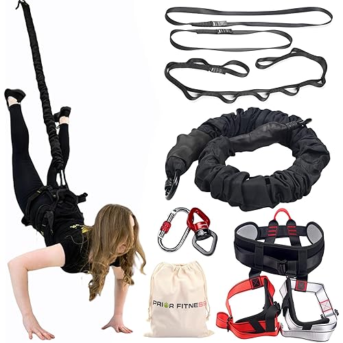 PRIOR FITNESS Bungee Fitness Set Yoga Bungee Cord Rope Resistance Air Dance Rope Exercise Fitness Home Gym Professional Training Equipment