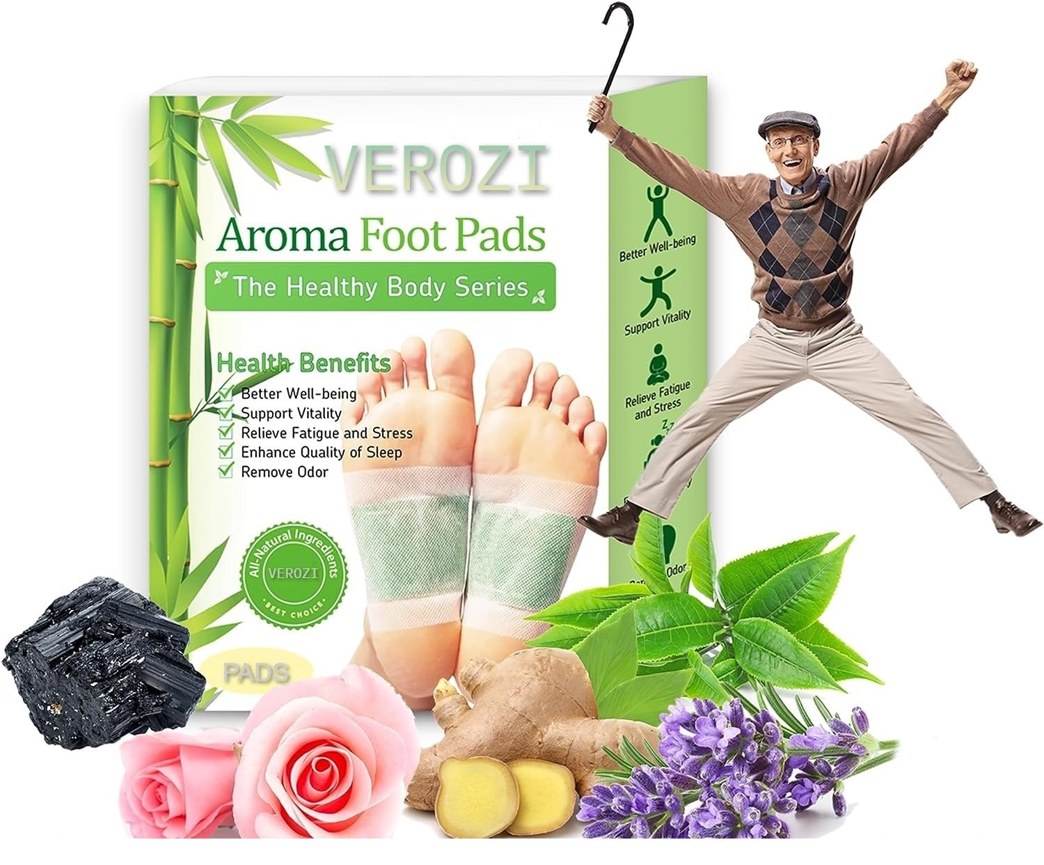 Finaxo® Detox Foot Patches, Pain Free Foot Pads for Stress Relief Sleep, Remove Toxins Cleansing Detox Foot Patches Kit for Release Body,Natural ingredients Ginger Adhesive Foot And Body (Pack of 10)