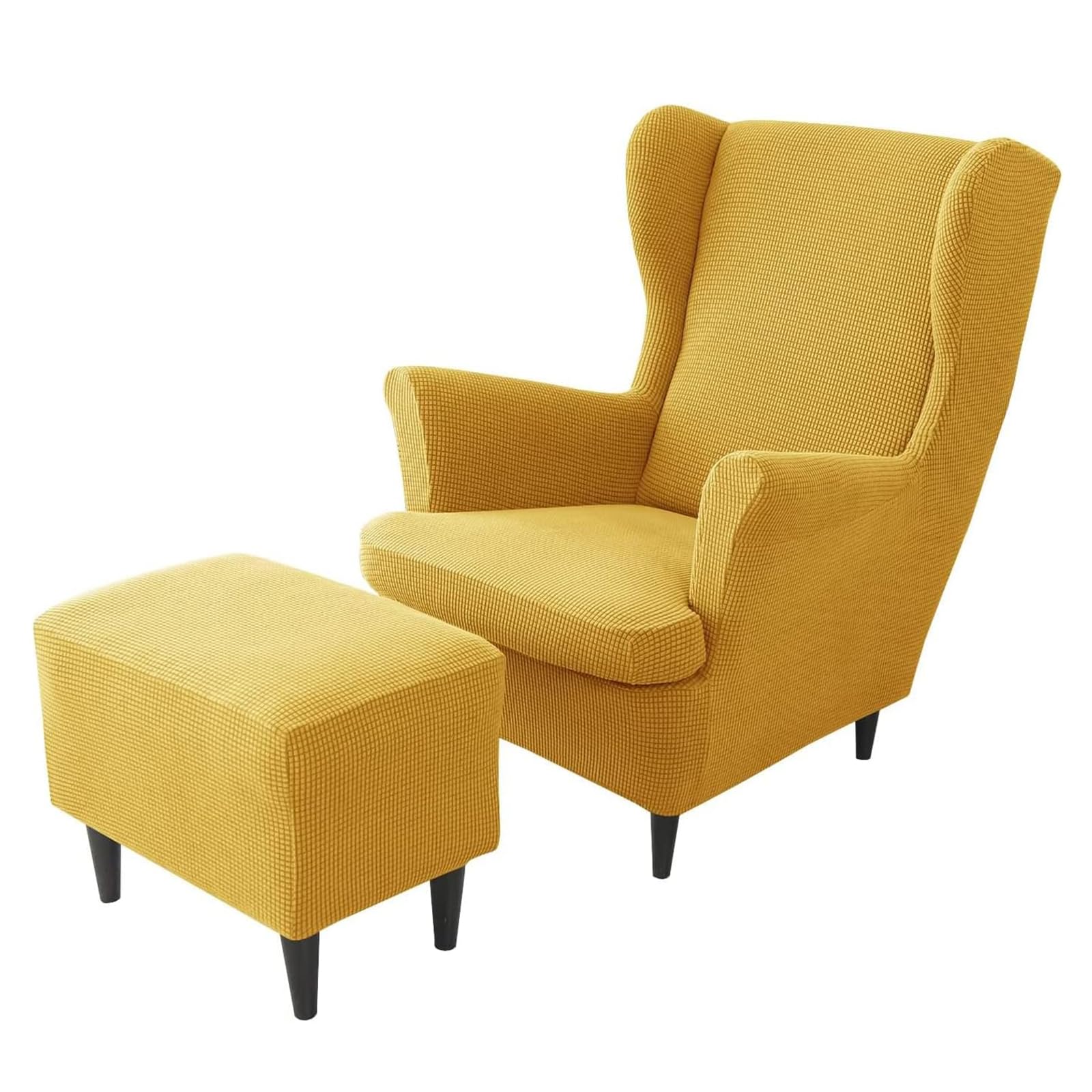 Funda elástica para sillón orejero que soluciona el desgaste y protege el reposapiés